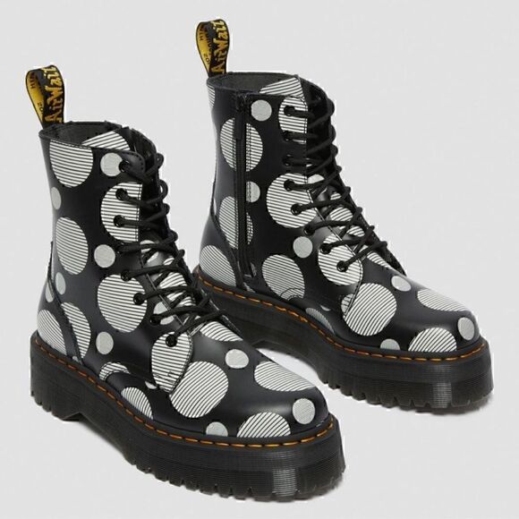DR. MARTENS doc martens Platform polka dotted JADON moto boots! LIMITED EDITION! main image 2